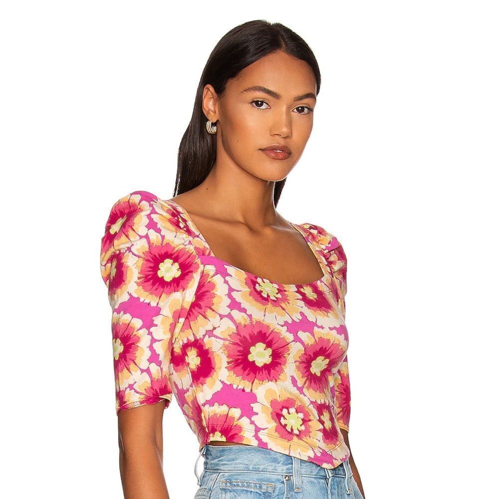 NEW Free people give me more crop top in pop combo small